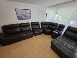 Ecksofa aus braunem Leder wie neu!Transport gratis