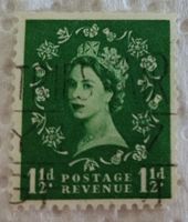 Briefmarke Timbre 1 1/2 pence 1950 Elizabeth II GB vert