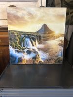 Glasbild Island Wasserfall 50x50 cm – neuwertig