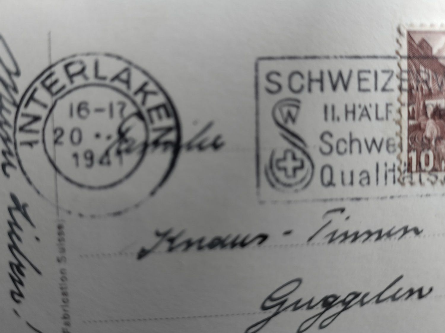 Cartes postales: Ansichtskarte Interlaken 1941 – D'occasion à Wildhaus par Hukwildhaus 2