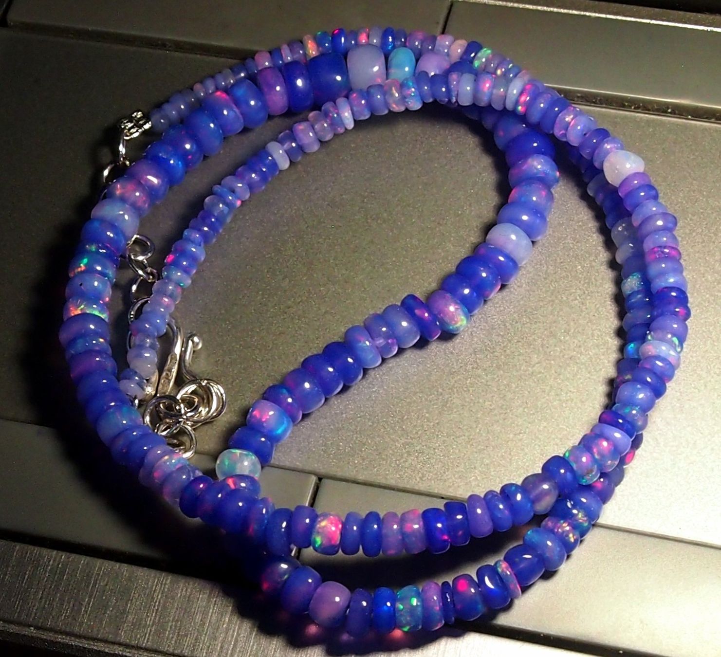 Catenine: TOP FEUEROPAL-HALSKETTE, einzigartige Farben! – Nuovo e nell'imballaggio originale da Reinach BL venduto da Marblue