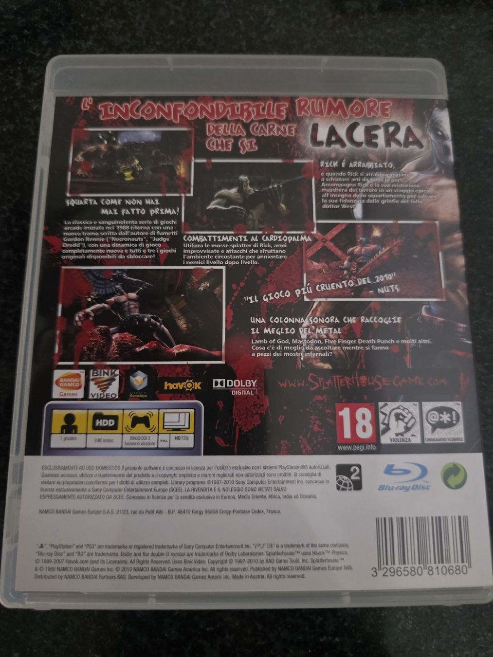 Jeux: SplatterHouse PS3 – D'occasion à Chavornay par Crash37 1