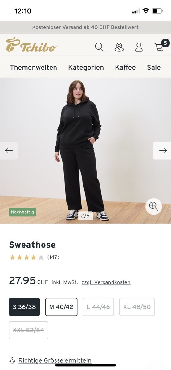Tchibo Pantaloni: Sweathose Tchibo Gr. L schwarz neu – Nuovo (secondo la descrizione) da Rüti ZH venduto da kar_xx9l 4