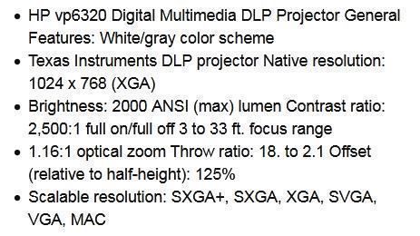 Proiettori: Projektor  HP vp6320  DPL projecteur – Usato da Collonges venduto da arashee 6