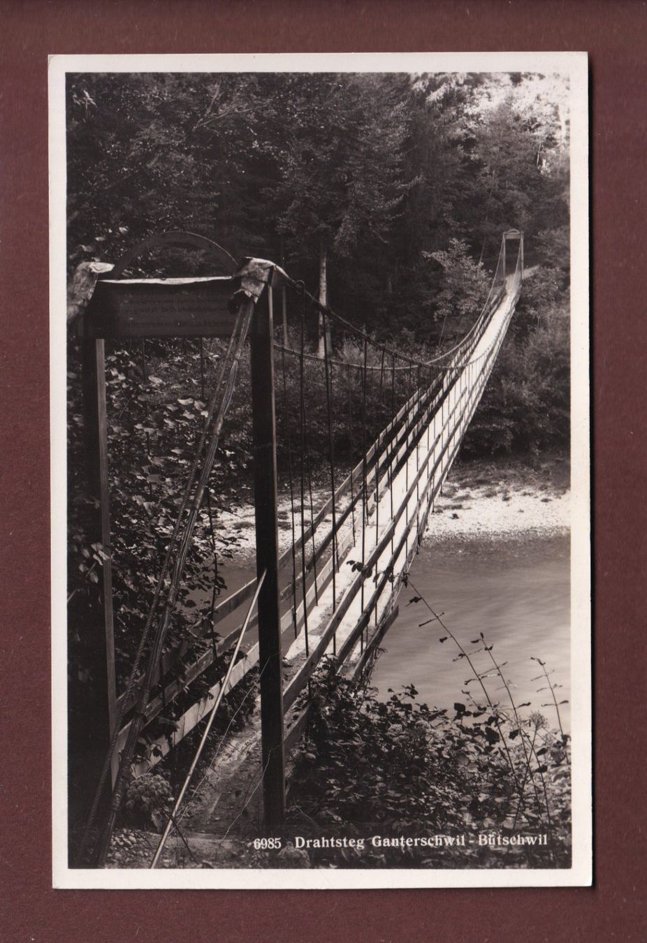 Cartoline postali: Drahtsteg GANTERSCHWIL-BÜTSCHWIL – Usato da Pully venduto da nicecards