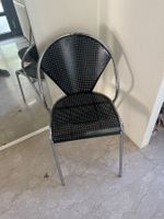 Stuhl Metall schwarz verchromt gelocht guter Zustand