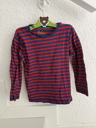 Kinder Langarmshirt gestreift rot/blau Grösse 116cm 5-6J