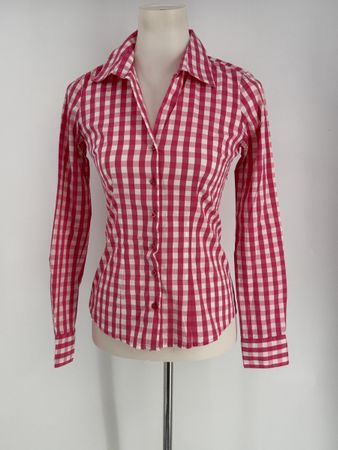 Karo Bluse Gr. XS in pink/weiss von Amisu 