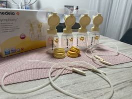 Medela Symphony Doppel-PumpSet Flaschen Schläuche Zubehöre