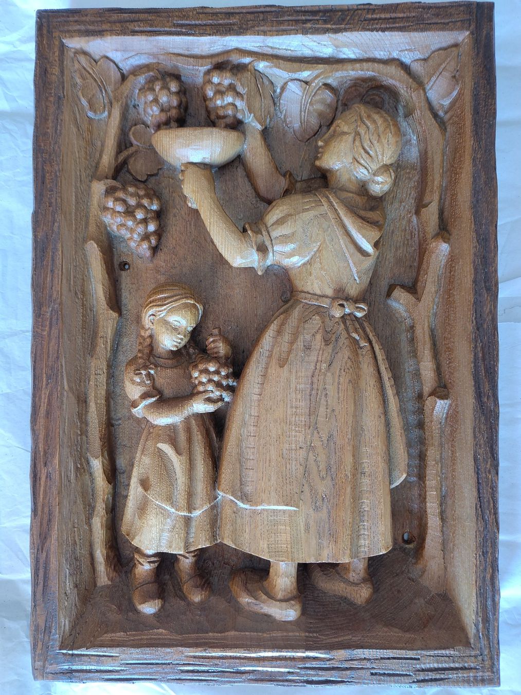 Skulpturen & Statuen: 3 Holzreliefs mit Thema Weinernte – Gebraucht aus Sarnen von DokRak 1
