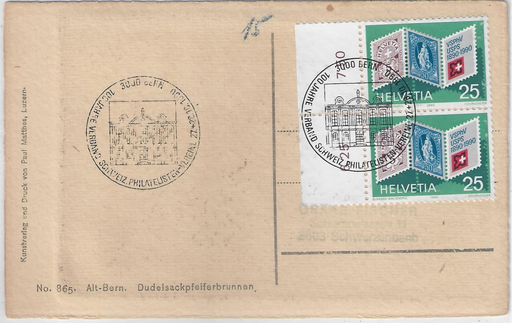 Cartoline postali: Alt-Bern - Dudelsackpfeifferbrunnen – Usato da Ettingen venduto da Kartenplanet 1