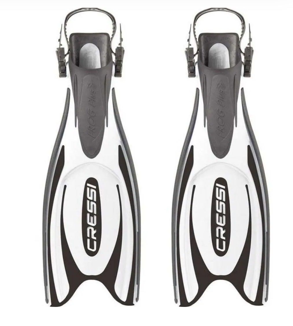 Cressi Flossen, Masken & Schnorchel: Tauchflosse weiss Gr. M/L – Neu und originalverpackt aus Pfäffikon ZH von Deko-Stopp