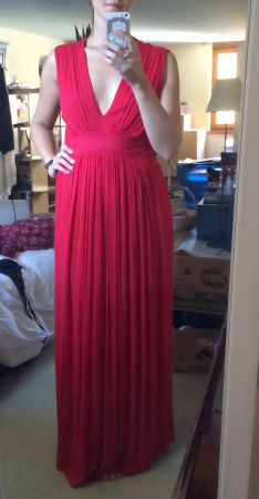 Abito lungo rosso elegante Zoé. Taglia S (T.1)