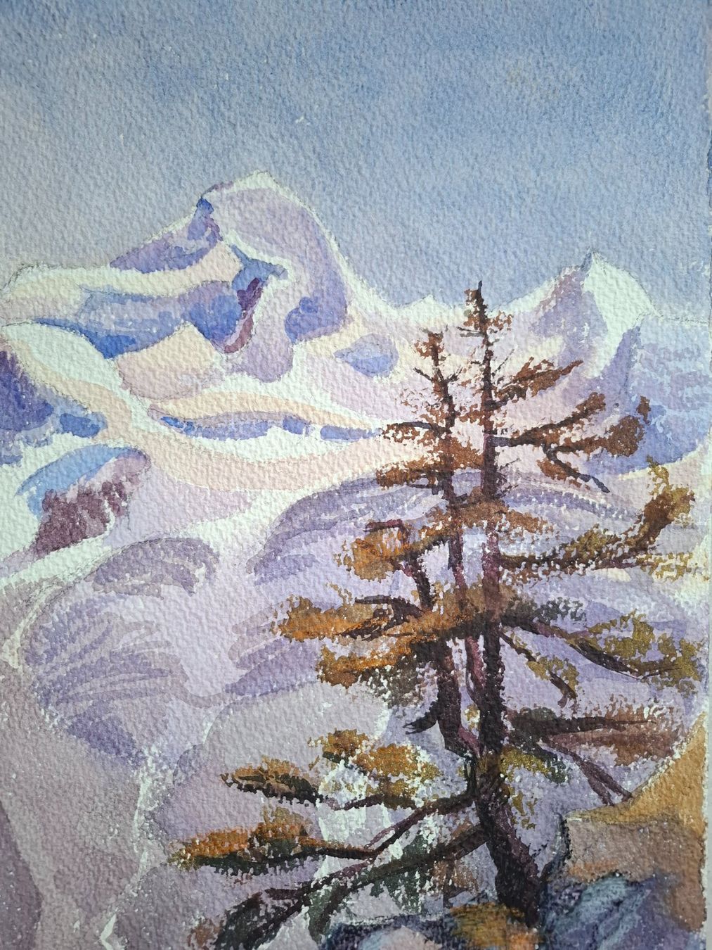 Dipinti: Aquarell Ferdinand Meyer-Streiff Saas Fee Allalinhorn VS – Usato da Rheinfelden venduto da Badelus 1