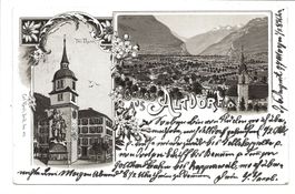Gruss aus Altdorf (UR) Denkmal Tell-Turm - Litho - 1897 !