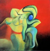 Vogel - Oelbild 45/45 cm