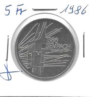 Monnaie Suisse: 5 Fr 1986