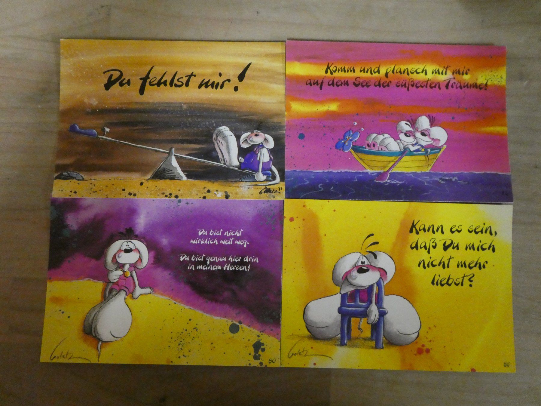 Karten: Diddl 4 Postkarten Set 1 – Neu (gemäss Beschreibung) aus Steinhausen von Aktion