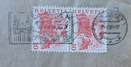 Mehrfachstempel 30.7.81 (Vevey) auf Beleg