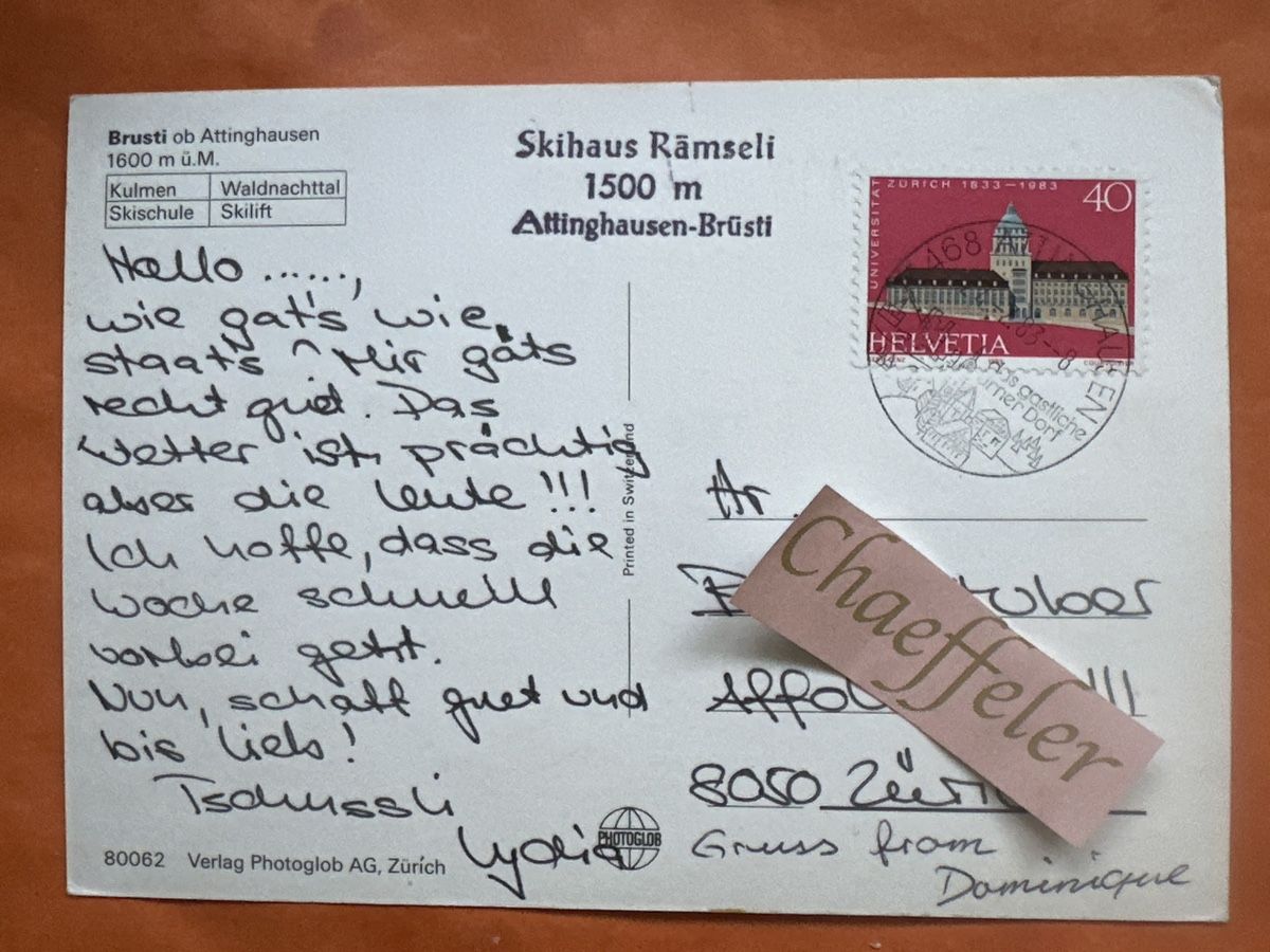 Cartoline postali: 1983 Brusti ob Attinghausen – Usato da Zürich venduto da Chaeffeler 1