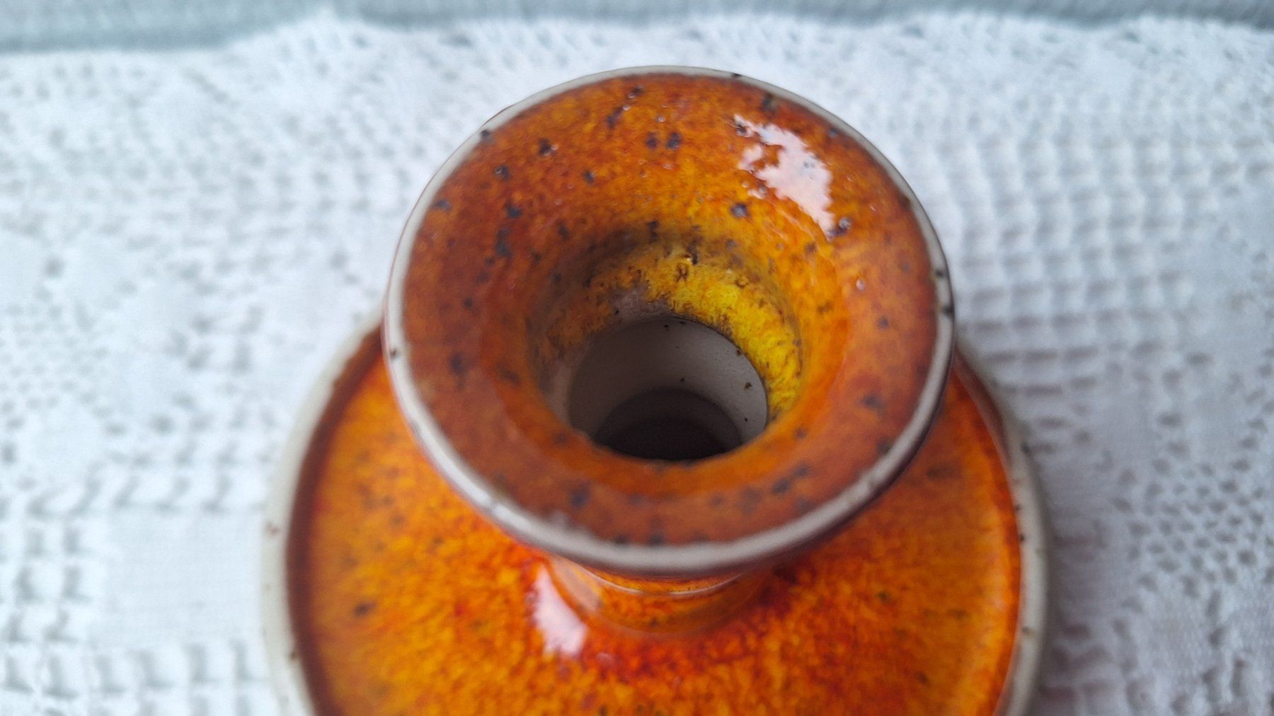 Bougeoirs: Keramik Kerzenständer  orange "Studio Pottery" – D'occasion à Dornach par majo8689 5