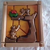 massives Puzzle aus Holz mit Aeffchen für kleine Kinder