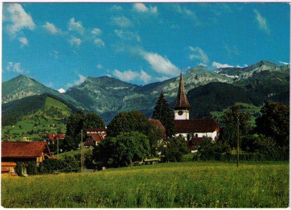 Cartoline postali: Aeschi mit Morgenberghorn, Schwalmern, First, Dreispitz – Usato da Binningen venduto da Mountainrider