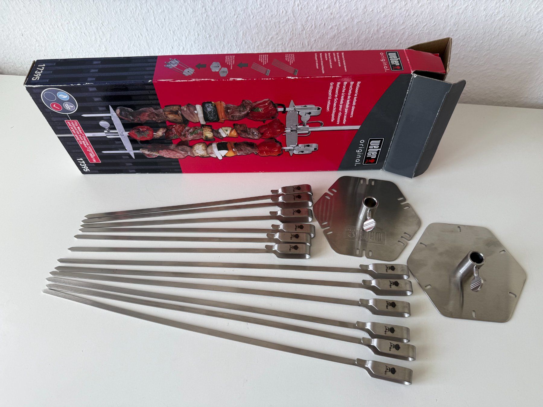Weber Grill-Spiesse-Set (17395) für Rotisserie Drehspiess (Neu