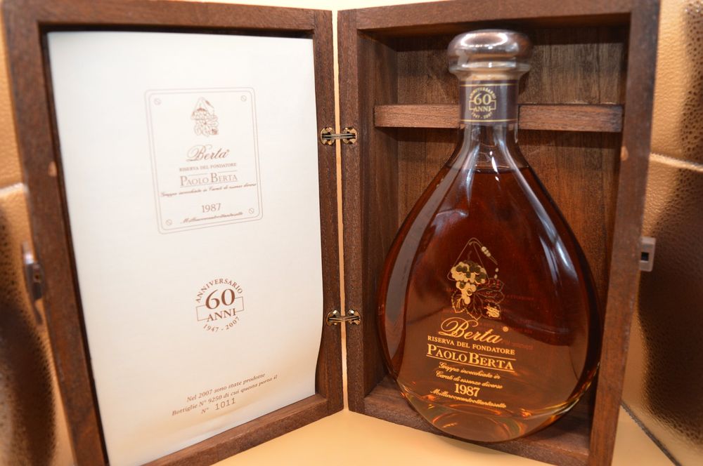 Exklusive Grappa Berta Paolo Riserva del Fondatore von 1987