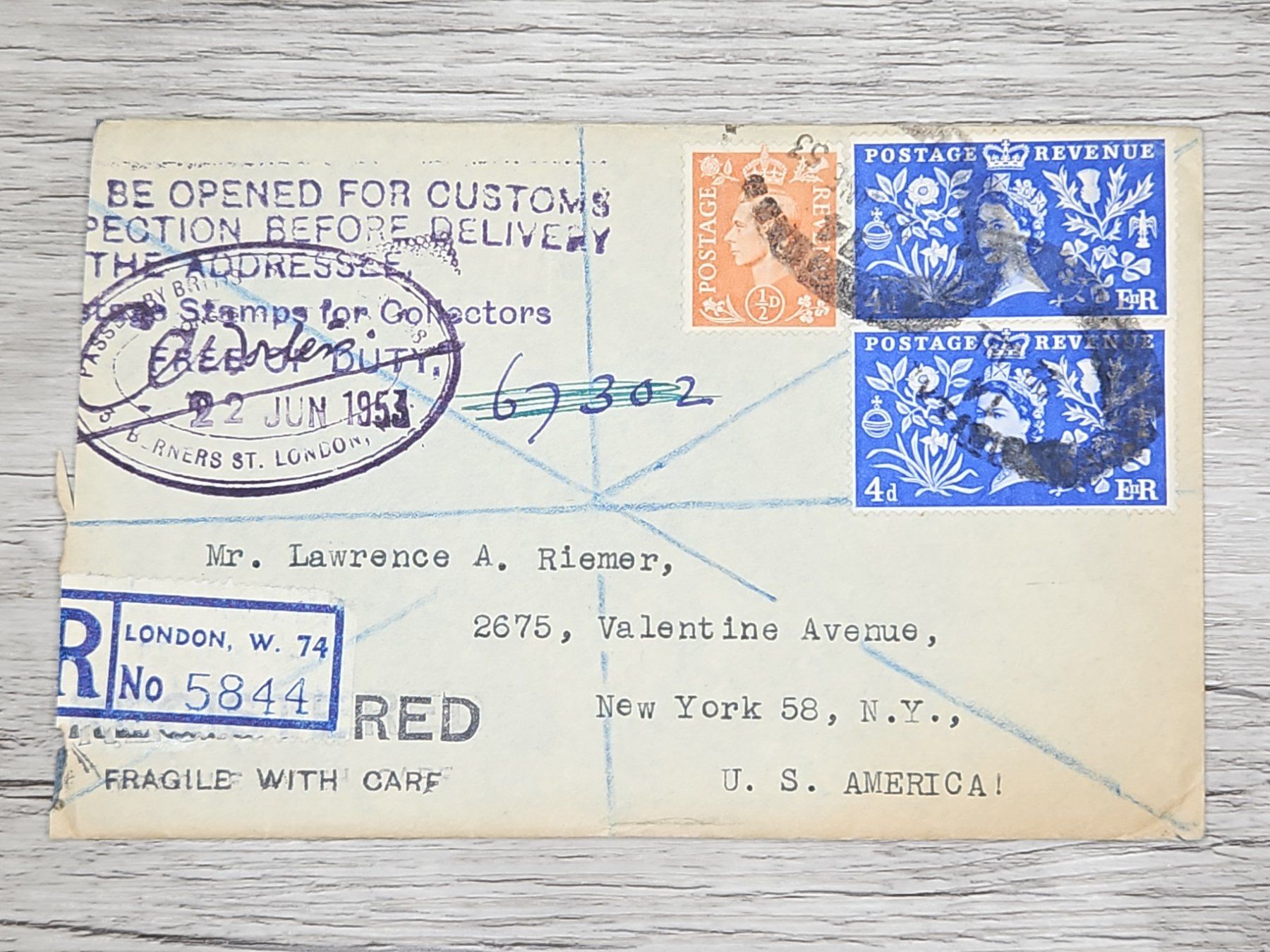 Tutti i francobolli: CL17 Enveloppe + Timbre Angleterre 1953 – Usato da Cousset venduto da Patrick_Collections