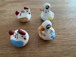 Porzellan Figuren Ente Huhn für Setzkasten Poulet