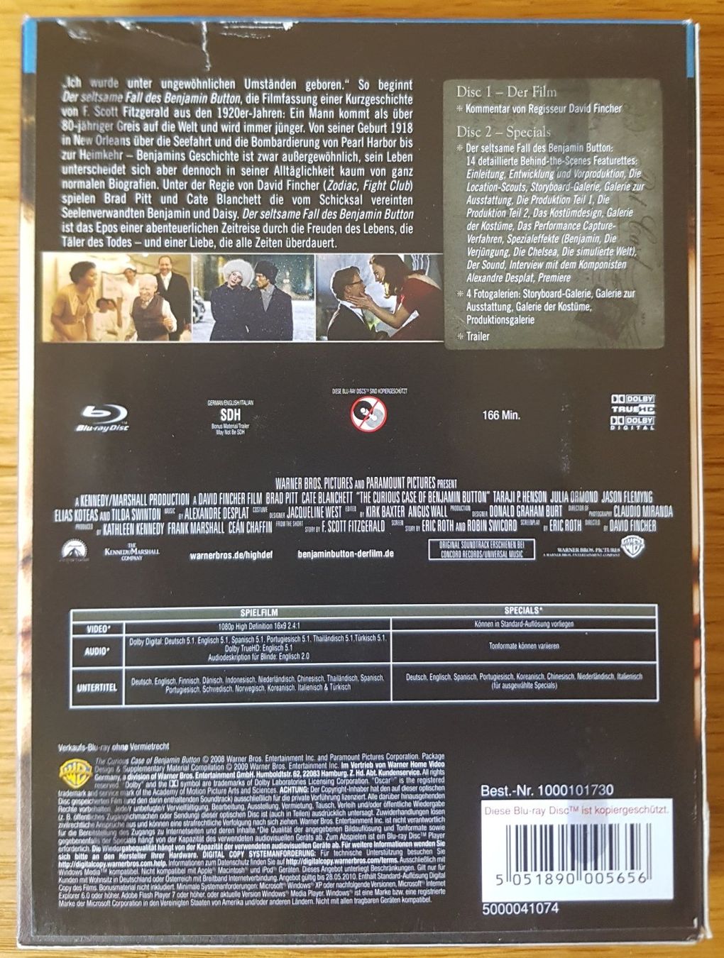 Tutti i DVDs: Blu-ray-Disc Der seltsame Fall des Benjamin Button – Usato da Schaffhausen venduto da asyouwestley 1
