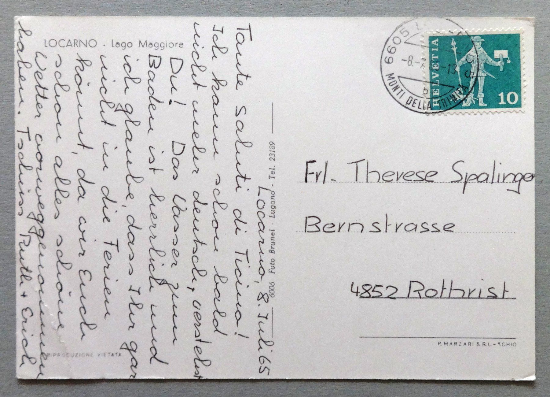 Cartoline postali: Locarno - Lago Maggiore – Usato da Fétigny venduto da Billy2miny 1