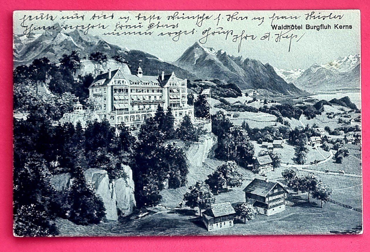Cartoline postali: Kerns - Waldhotel Burgfluh - 1913 – Usato da Rothrist venduto da RROENK
