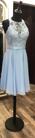 Festliches Sommerkleid hellblau, Gr. 44, Spitze, NEU