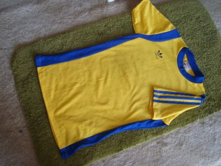vintage 1980 year adidas Erima Shirt Fussball gelb-bl.,s.3-4