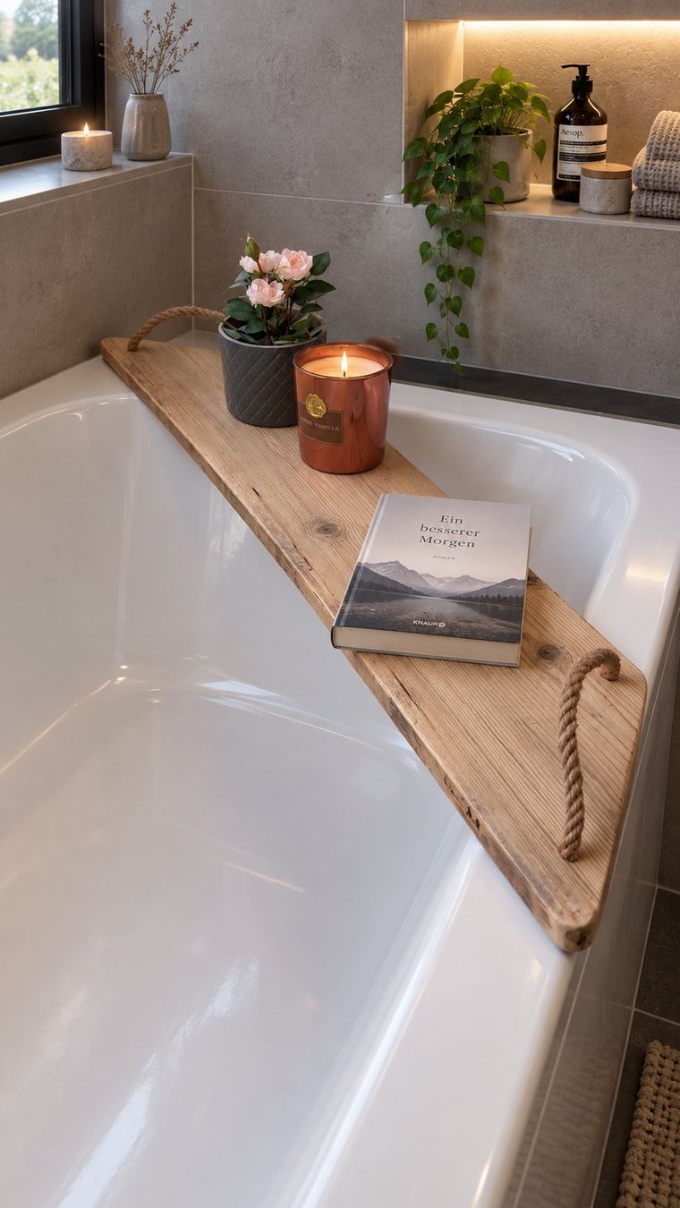 Tutte le decorazioni: Badewannenablage aus einem Altholzbrett – Nuovo e nell'imballaggio originale da Egnach venduto da Oldwoodstyle 3