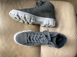 PAUL GREEN Boots grau Nubuk Frottee Gr. 6 / 39 Neu
