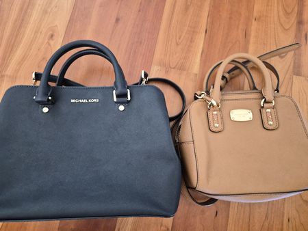 Michael Kors bags - navy & brown leather, elegant & compact