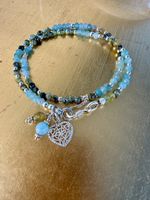 Halbedelsteinarmband mit 925 Silber