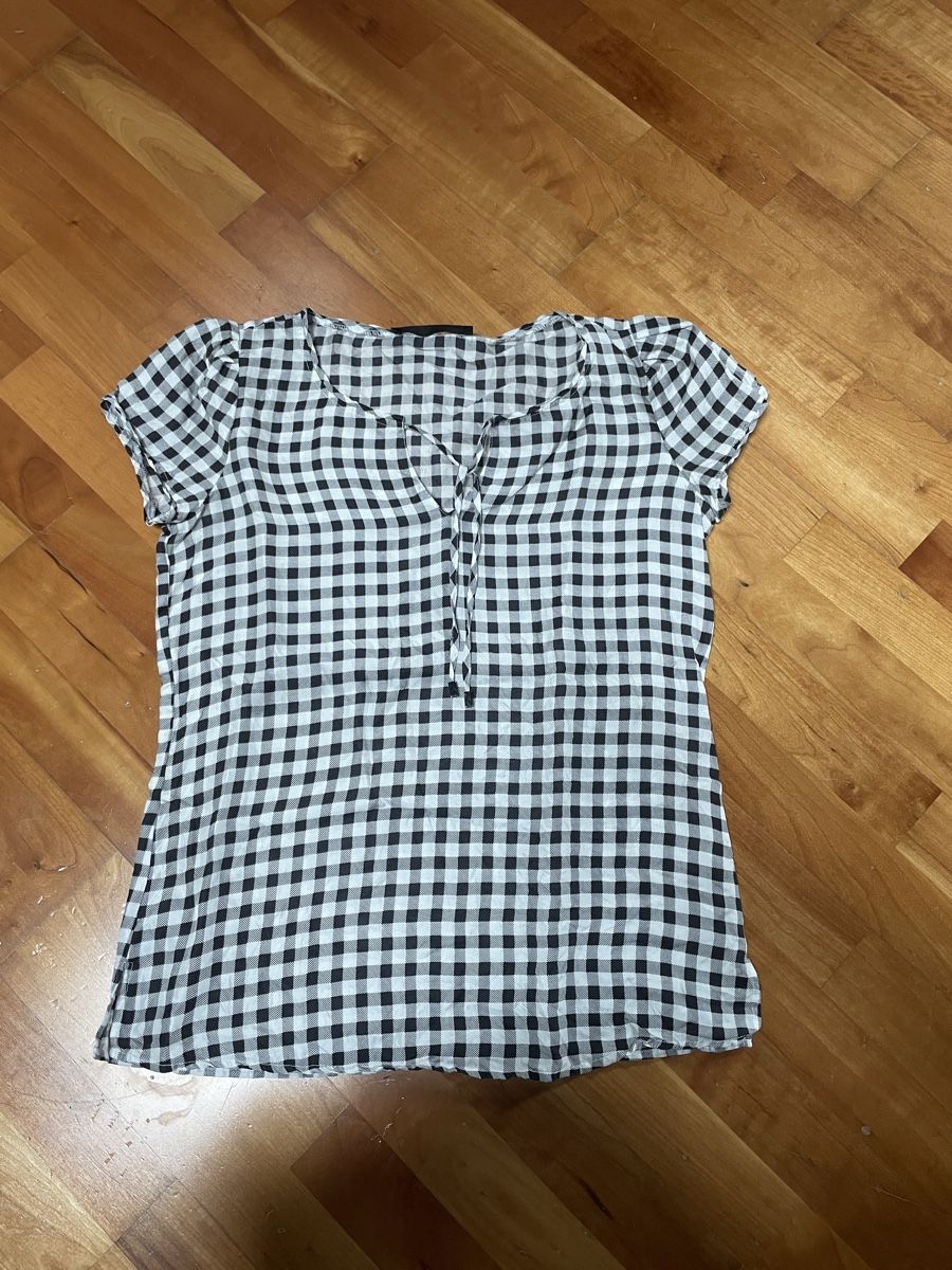 Hallhuber Blusen: Hallhuber Blouse, Size 34, Black and White Checkered Pattern – Neu (gemäss Beschreibung) aus Kriens von KathiC
