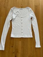 Weisses Langarmshirt mit Knöpfen, Grösse S, Top Zustand