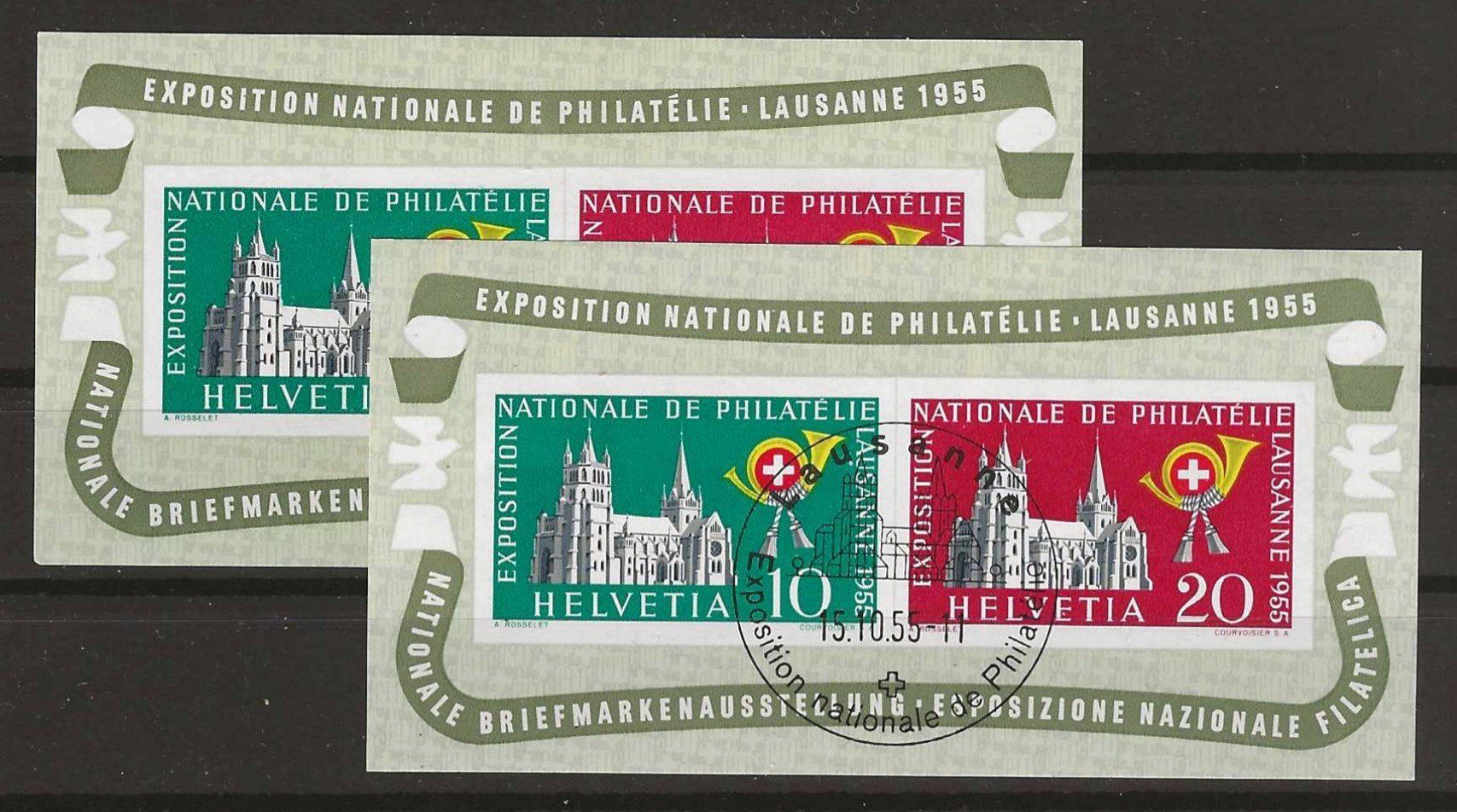 Alle Briefmarken: 1955 : Lausanner Block W35, postfrisch + gestempelt – Gebraucht aus Gümligen von Geniusbuy