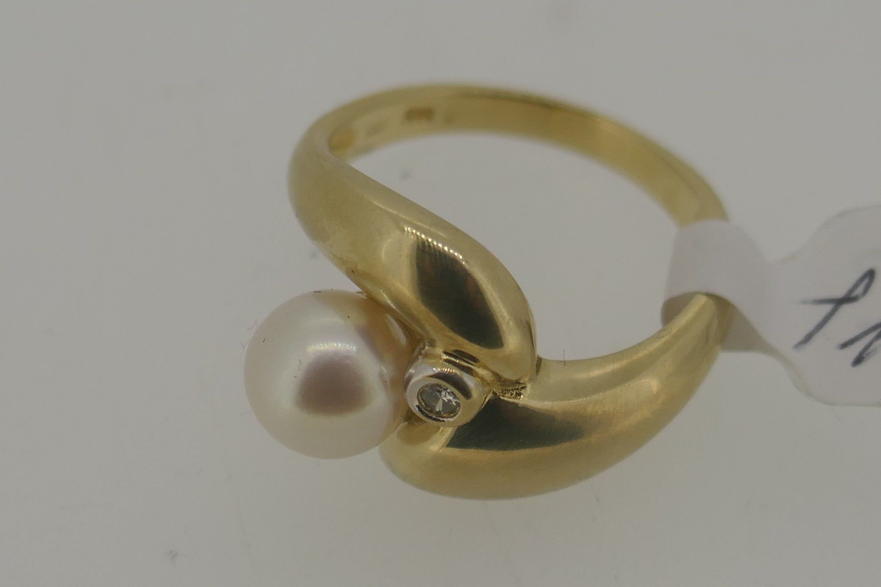 Anelli: Schöner Brillant Perle Ring  14 kt. Ringgr. 55 – Usato da Schaffhausen venduto da swisswatches-andmore 4