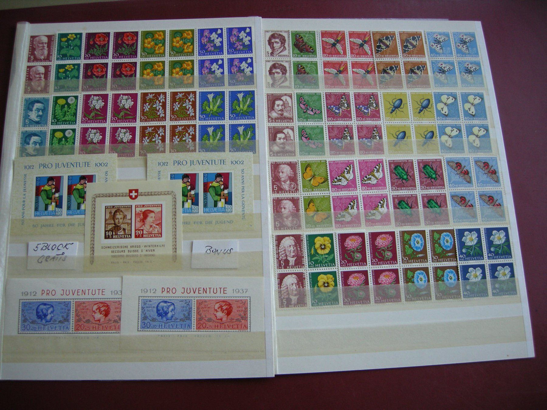 Tutti i francobolli: 1913-1960 PRO JUVENTUTE, 4er BLOCK POSTFRISCH/**, complet – Nuovo (secondo la descrizione) da Eschenbach SG venduto da eDaisy 9