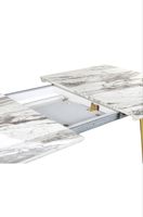 Tavolo da pranzo estendibile MOSBY marmo/oro 160-200cm