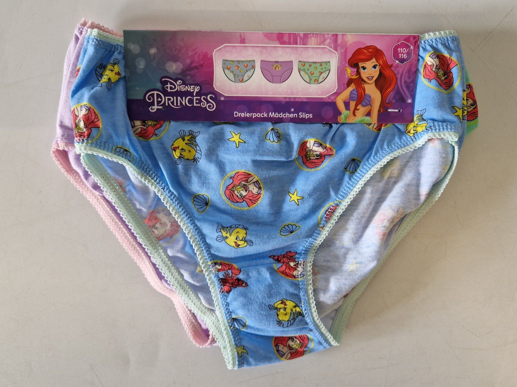 Disney Unterwäsche: Dreierpack Mädchen Slips 110/116 (Ariel) – Neu (gemäss Beschreibung) aus Muhen von Restwert_Muhen