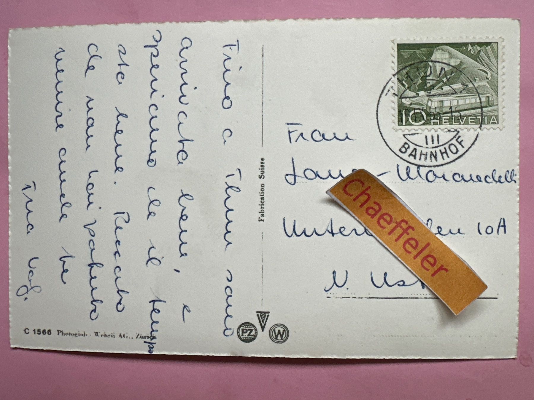 Cartoline postali: 1955 Thun, Rathausplatz – Usato da Zürich venduto da Chaeffeler 1