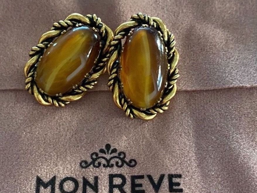 Boucles D'Oreilles Vintage - Fermoir Clip, Couleur Doré - Occasion