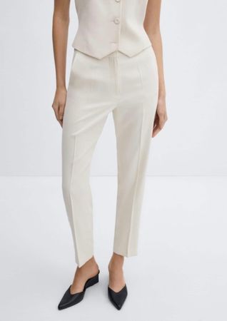 MANGO XS S / NP89CHF Beige Hose mit Streifen